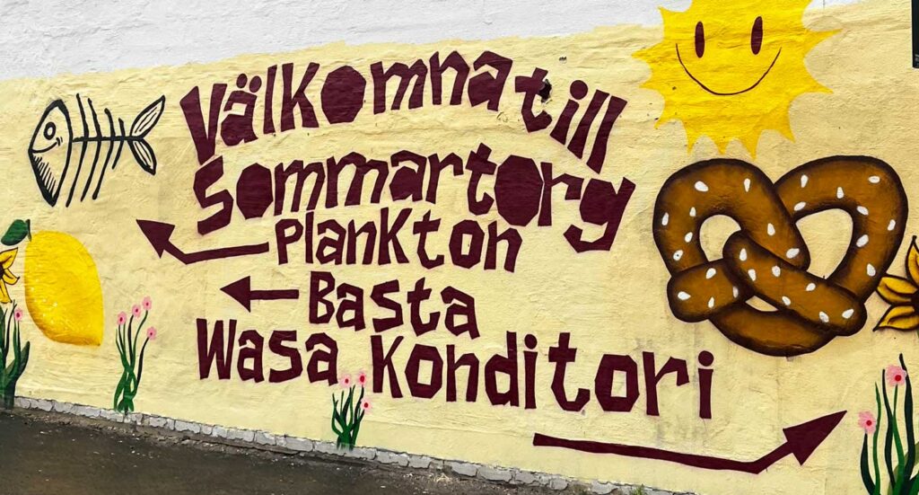 Väggmålning med texten 